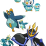 393, 394 and 395 - Piplup Evolutionary Family