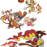 390, 391 and 392 - Chimchar Evolutionary Family