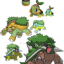 387, 388 and 389 - Turtwig Evolutionary Family