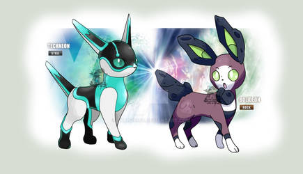 Fake Rock and Steel Eeveelutions by Tails19950