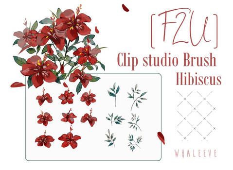 [F2U] Clip studio Brush : Hibiscus