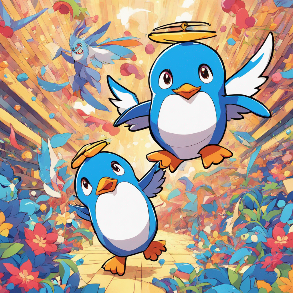 Blue Penguin Celebating