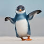 Blue Cute Penguin With Wing Spreaded Jumping