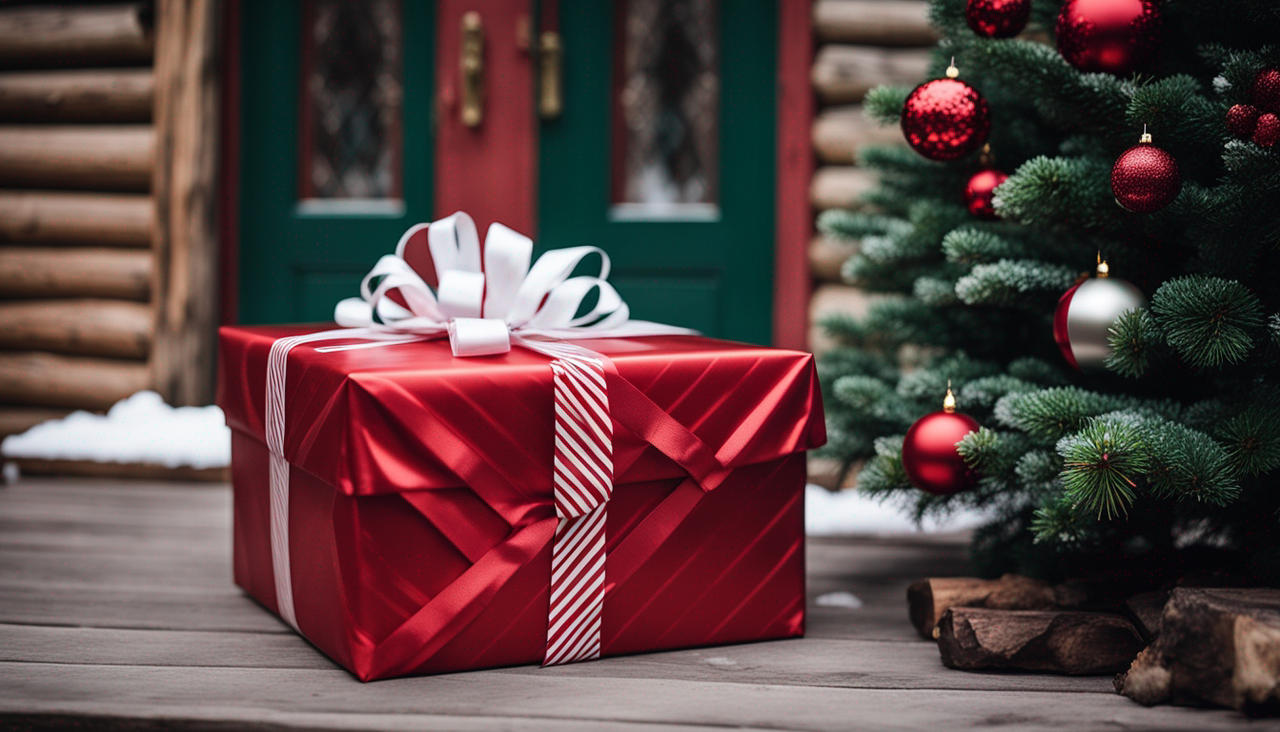 3 Gift In Red Gifts Wrapped In Red Gift Wrap Wit