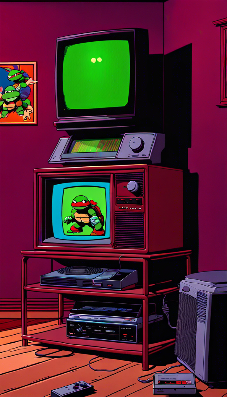 90`s bedroom, Genesis console with 10 cartridges,