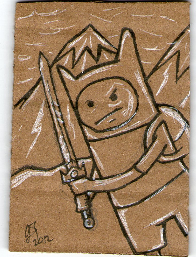 Adventure Time cardboard sketch card