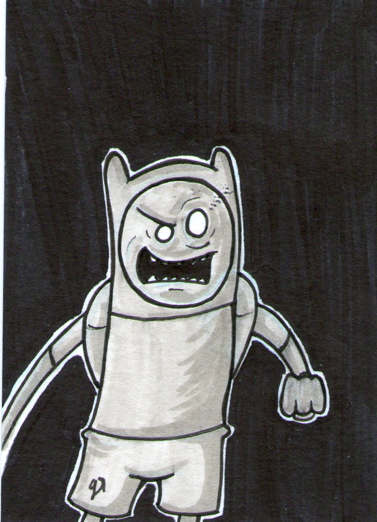 B-n-W Finn sketch card