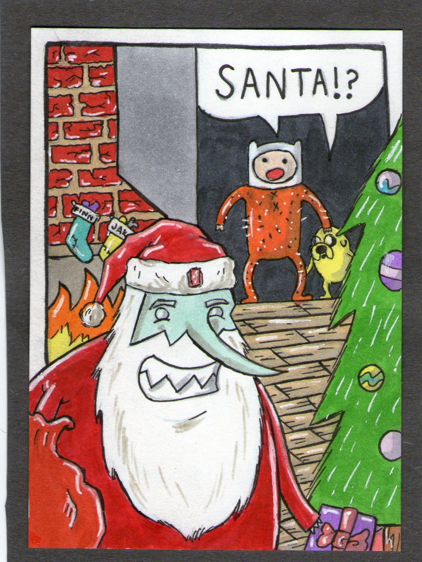 An Adventure Time Christmas sketch card