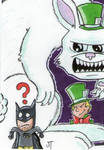 Batman vs Mad Hatter sketch card by johnnyism