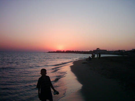 Sunset at Caspian sea