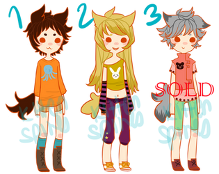 [OPEN!] WOLF CHILDREN ADOPTS: SET 3! by kittenspines