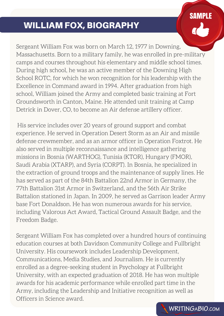 Military Biography Sample by BiographySamples on DeviantArt