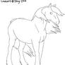 long haired horse lineart