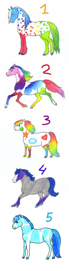 NEW Rainbow horse adoptables CLOSED