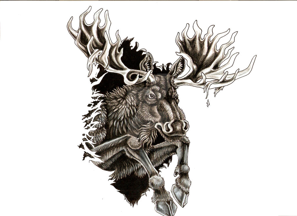 Charging Moose Tattoo Design by chezarawolf on DeviantArt