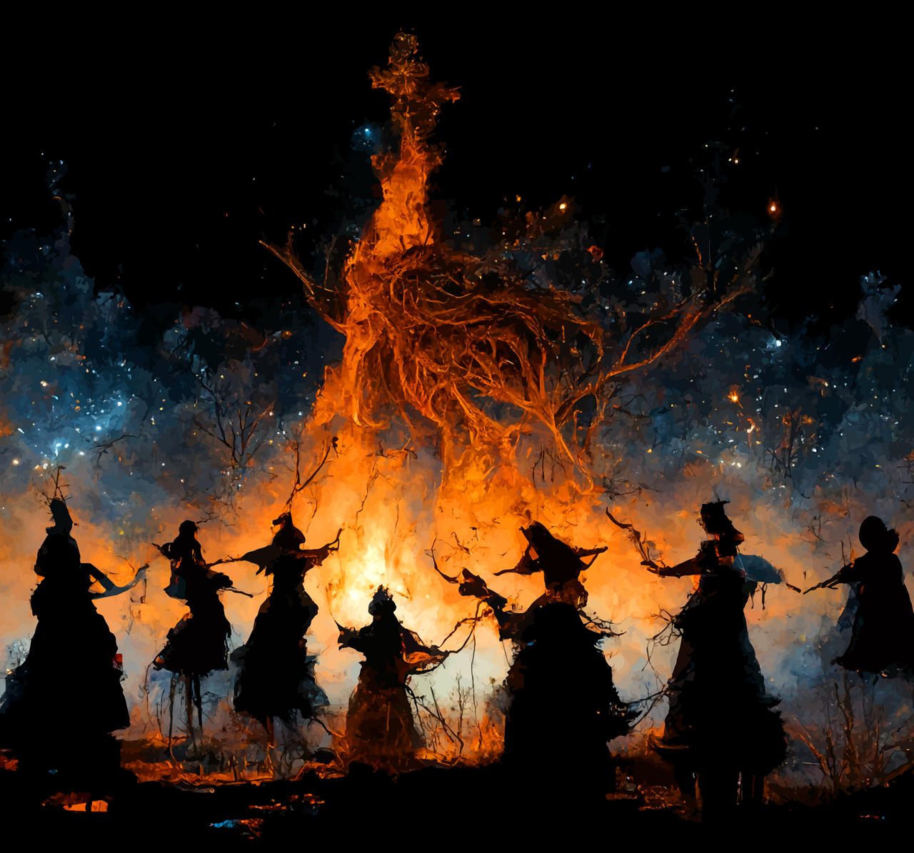 Witches dancing around a bonfire by drakknium on DeviantArt