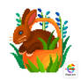 Easter Brown Bunny Pixel