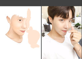 BTS J-Hope fanart Progress sketch 2