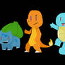 Pokemon Red + Blue Starters