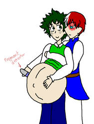 Pregnant Deku and Todoroki