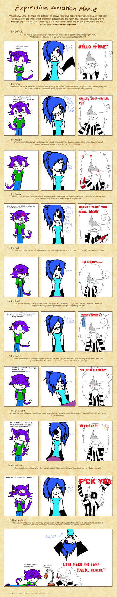 Expression Variation Meme (FINISHED COLLAB! x3 ) by XvanniX on DeviantArt