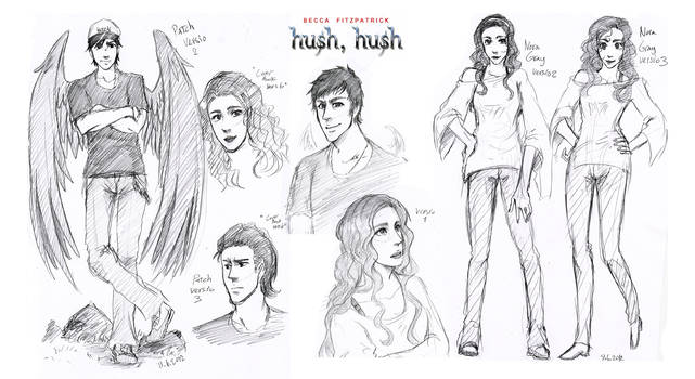 Nora and Patch -HushHush- sketches