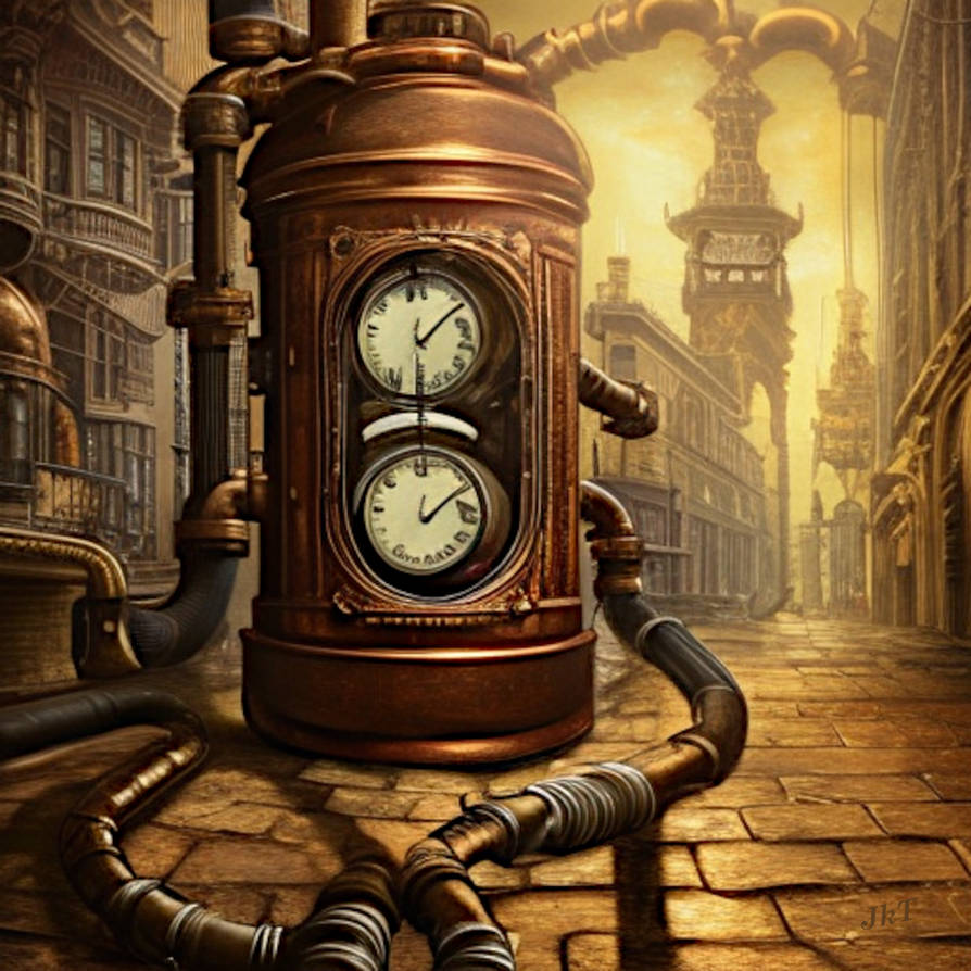 Steampunk-time-machine-in-a-jar-smooth-soft-lighti by JackyTorum on ...