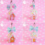 Candy house Charm (blue ribbon bow)