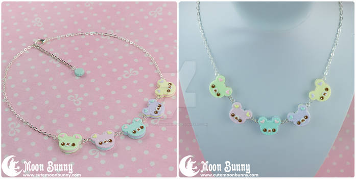 Rainbow bears necklace