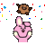Cooky shooky BT21 - emoticon bunny - celebrate