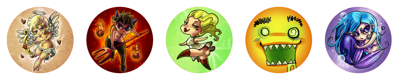 Monster Button Designs Button - Designs by CarolinReich on DeviantArt