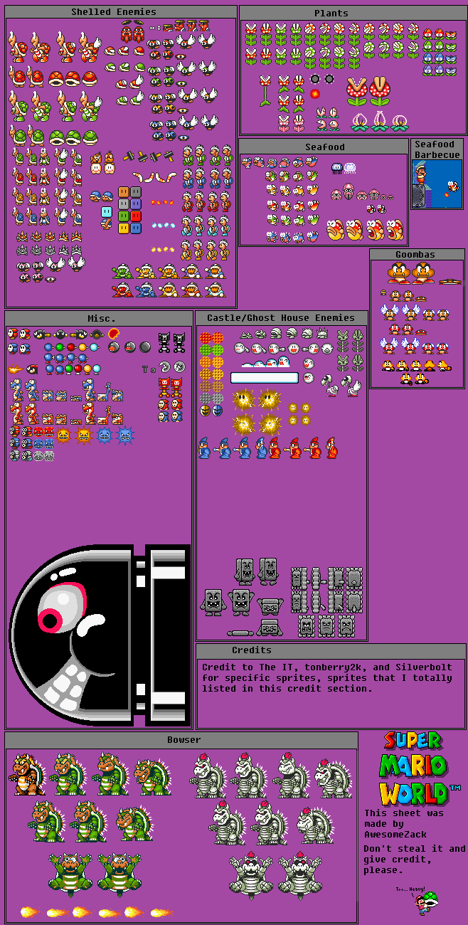 TAKING SMALL REQUESTS! SMB3 Styled SMW Enemies WIP