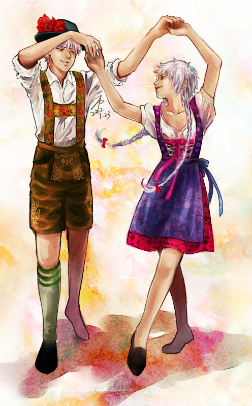 APH-Prussia and Fem!Prussia in Tradicional costume