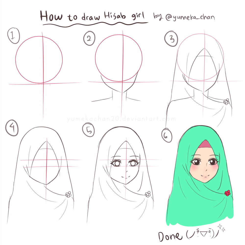 How to draw hijab girl by yumekachan20 on DeviantArt
