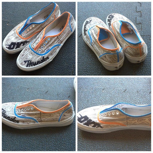 Oklahoma City Thunder Custom Vans Shoes