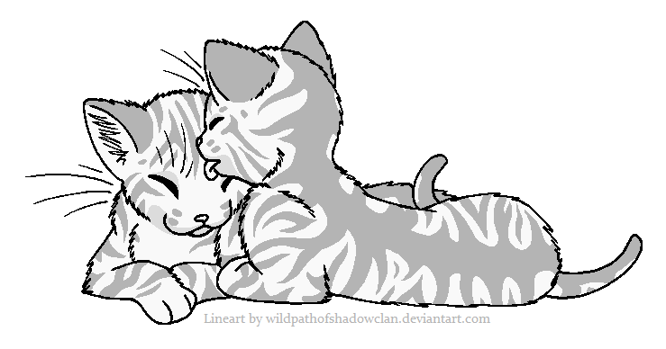 Sharing Tongues Tabby Lineart