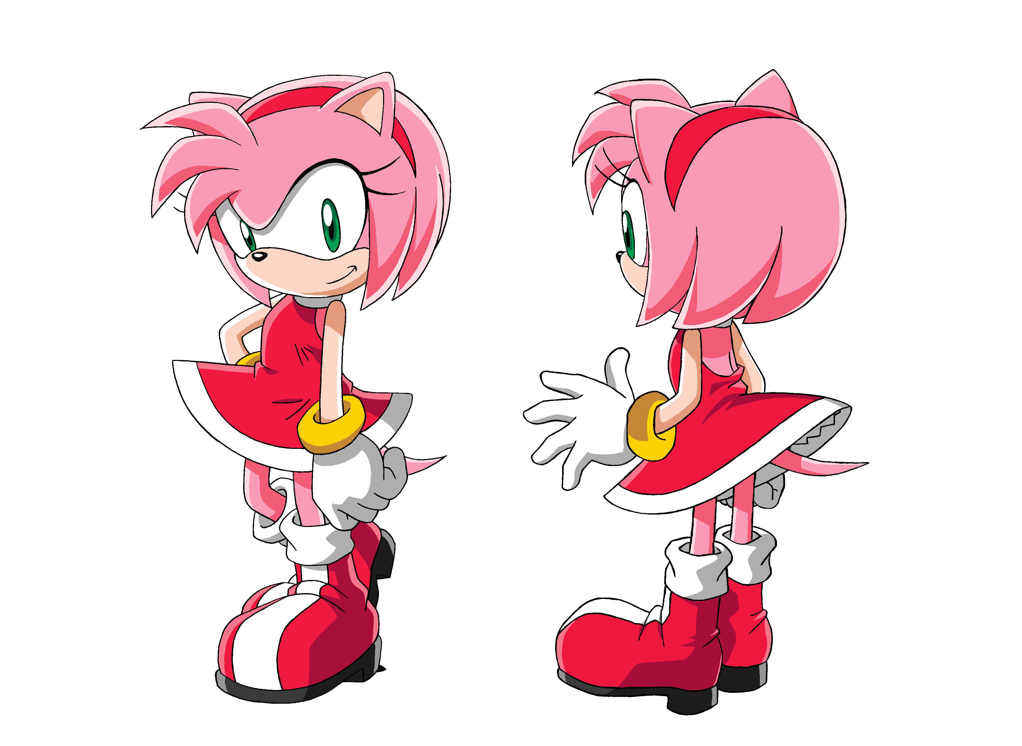 Amy Rose (Sonic X) Front/Rear Views.