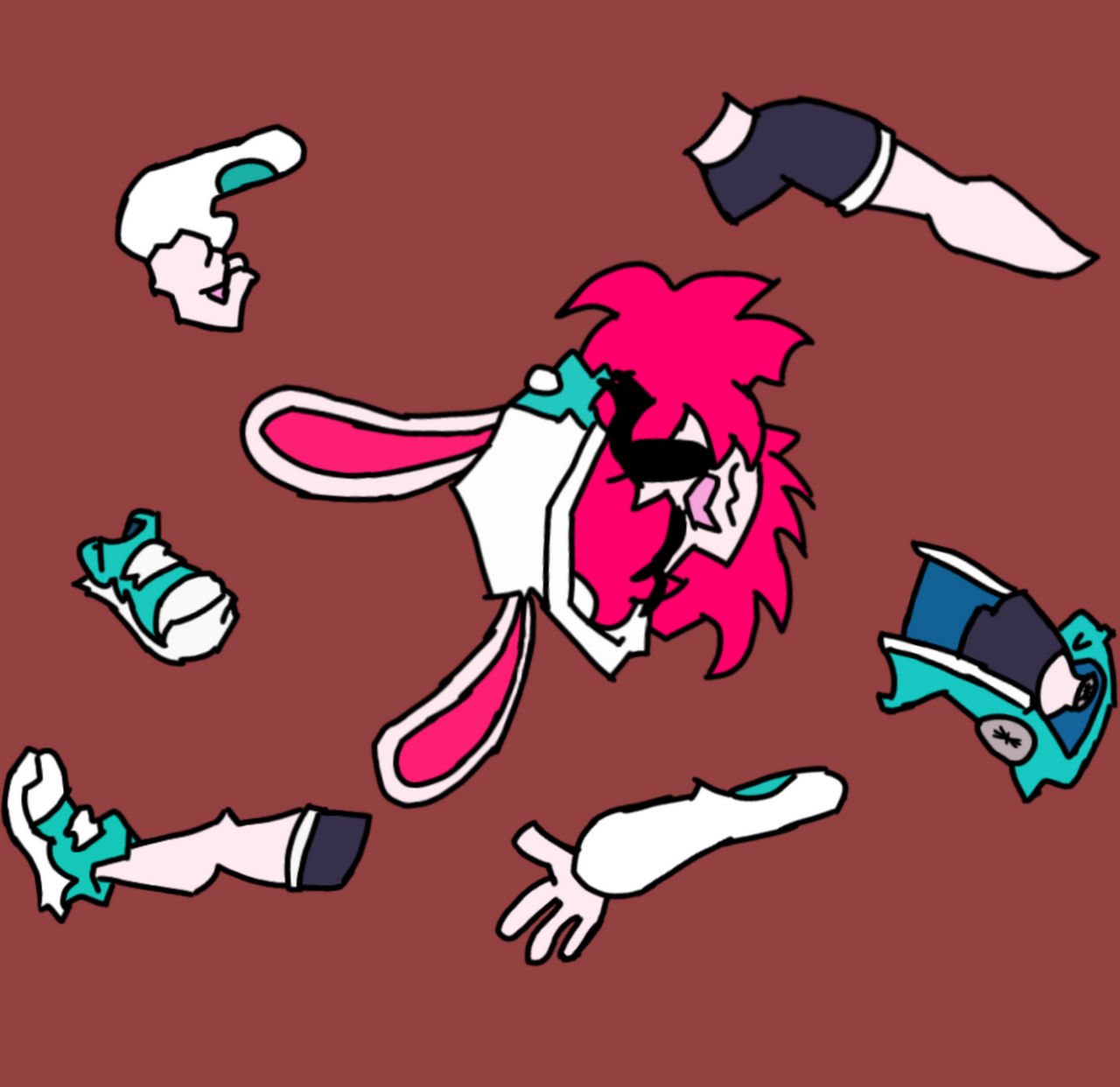 Scsrlet Rabbit Skarlet bunny in pieces (REQUEST) by noobineer on DeviantArt