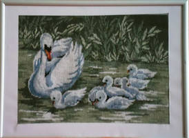 Swans needlepoint