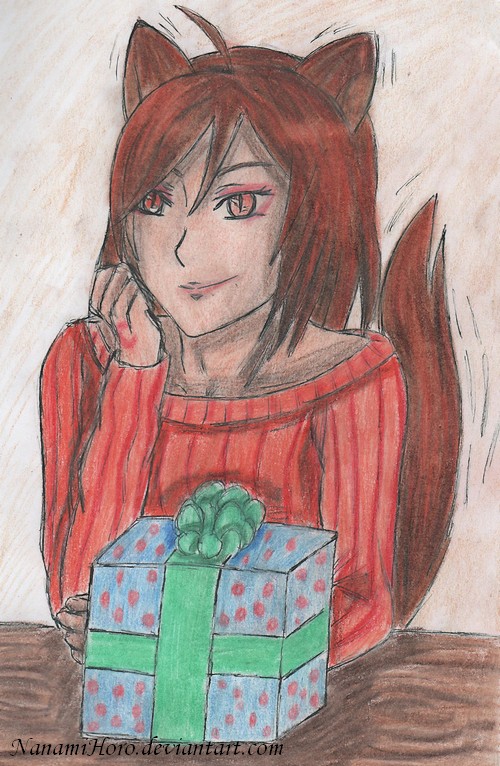 The Wolf with a gift by NanamiHoro