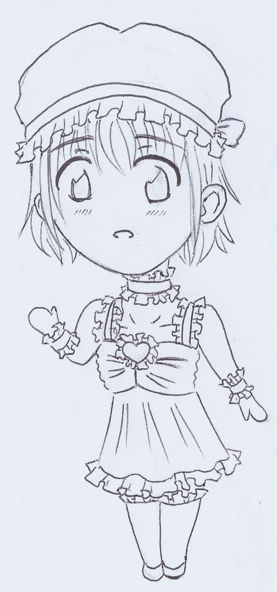 Heart Maid Chibi Lineart