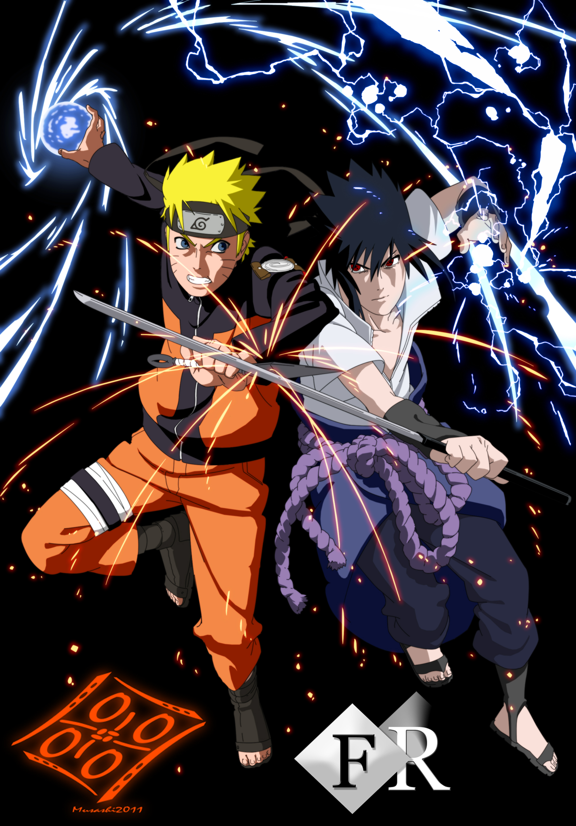 Sasuke Uchiha and Naruto Uzumaki #Naruto