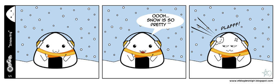 Onigiri: 'Comic strip Snowing'