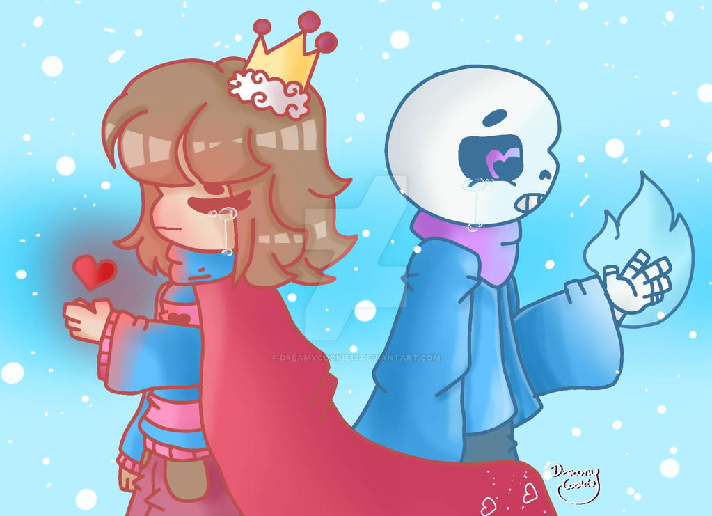 Redraw of ShiftTale Frisk and Sans by DreamyCookie13 on DeviantArt