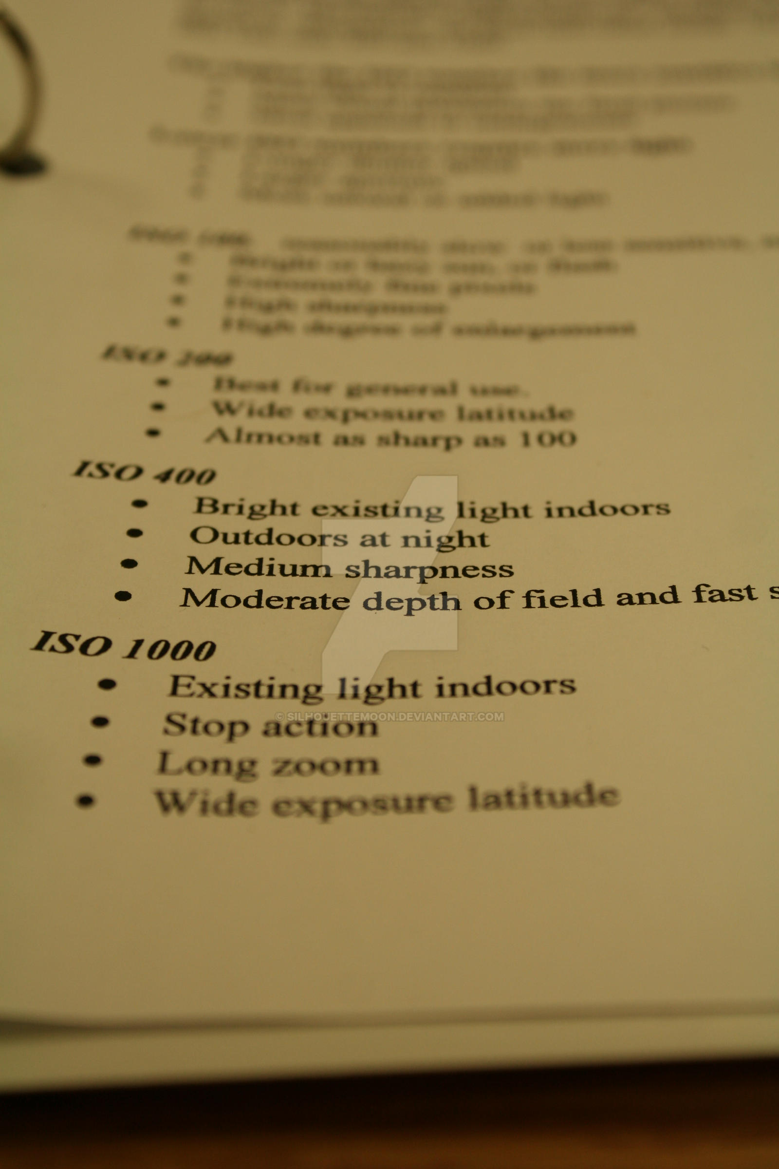 ISO Examples. by SilhouetteMoon on DeviantArt