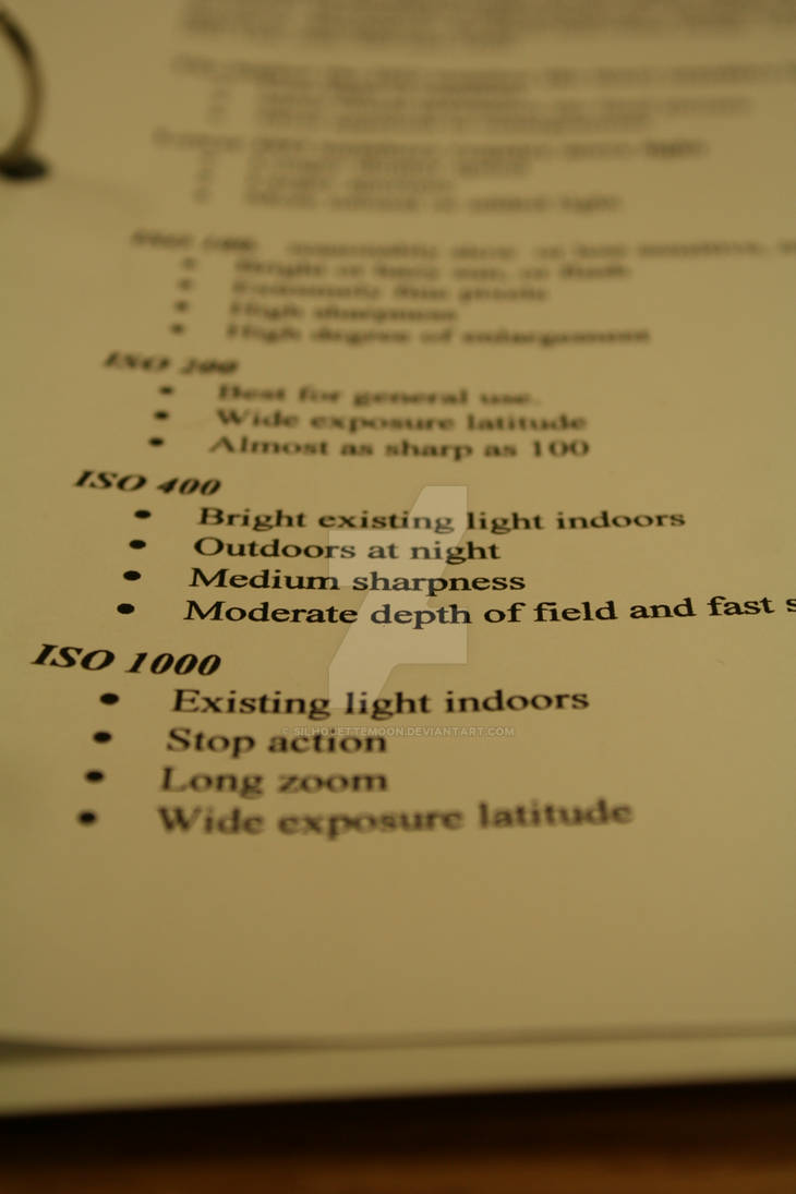 ISO Examples. by SilhouetteMoon on DeviantArt