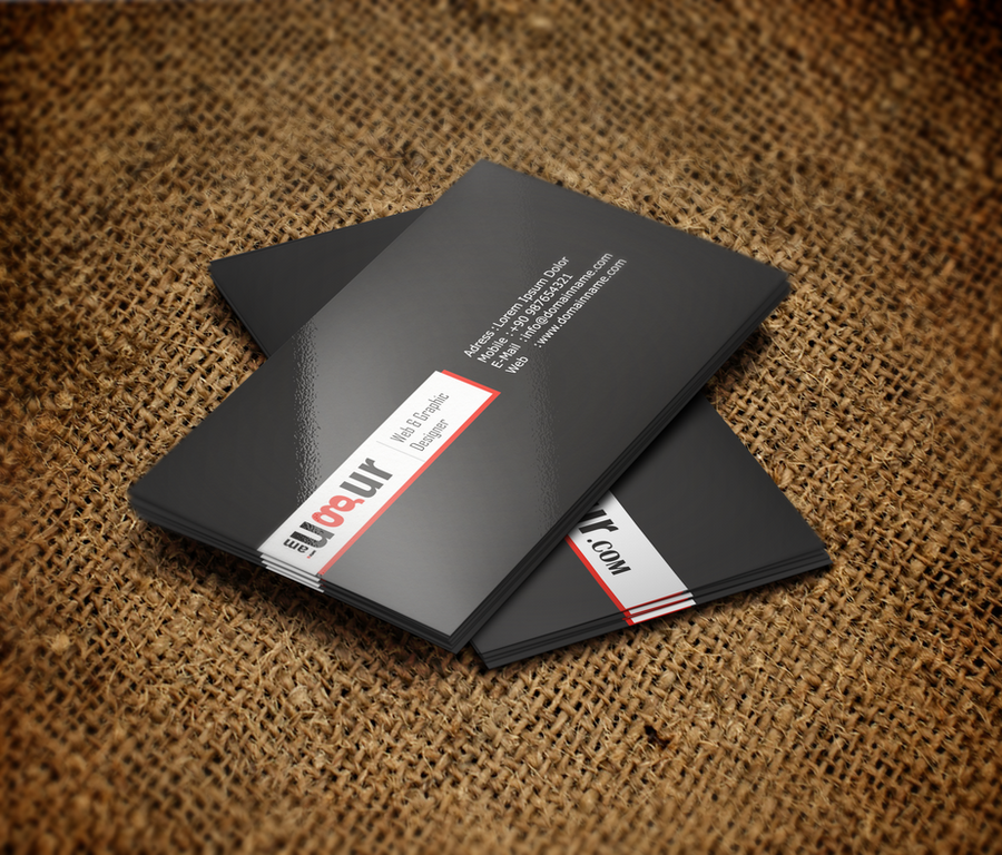 Black-White-Red Business Card