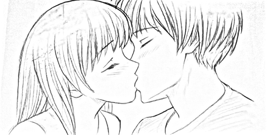 anime girl and boy drawing