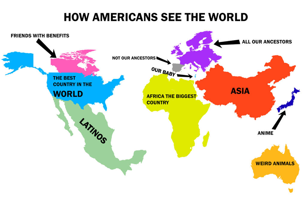 According. How Americans see the World. The World according to Americans. America the World. How Americans see the Map of Europe.