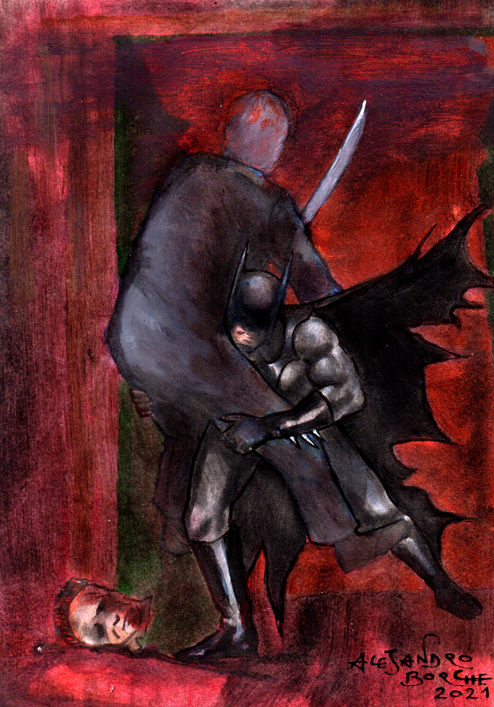 Batman Vs Michael Myers Color by aleldan on DeviantArt